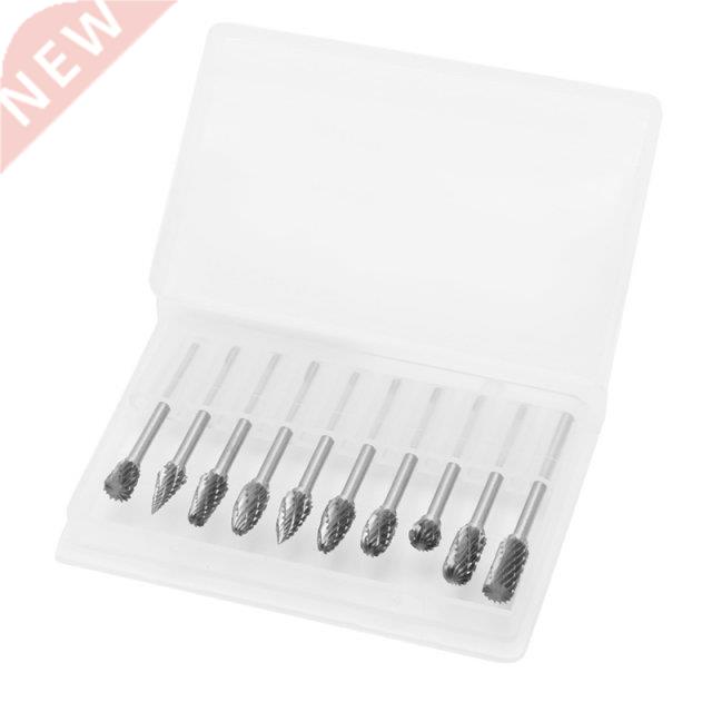 10Pcs 1/8 6mm Tungsten Carbide Cutter Rotary Burr Set CNC E