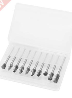 10Pcs 1/8 6mm Tungsten Carbide Cutter Rotary Burr Set CNC E