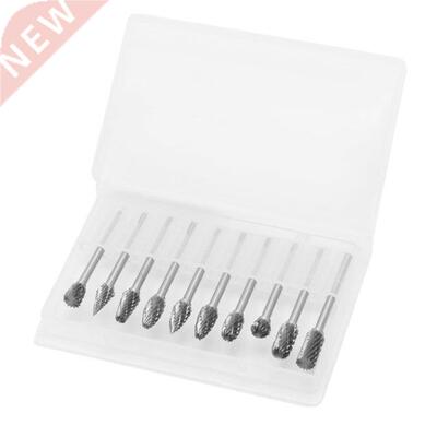 10Pcs 1/8 6mm Tungsten Carbide Cutter Rotary Burr Set CNC E