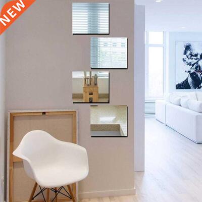 9PCS PET Mirror Wall Stickers Frameless Full-Body Mirror