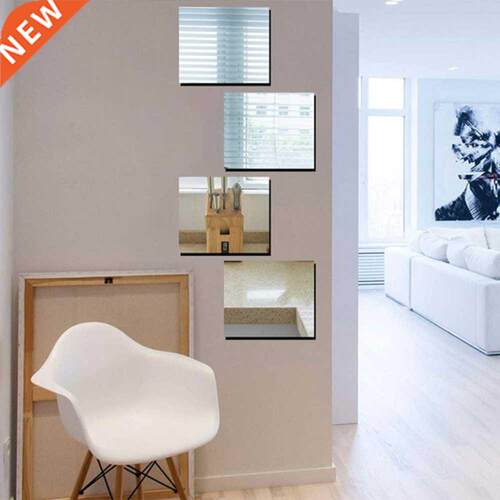 9PCS PET Mirror Wall Stickers Frameless Full-Body Mirror