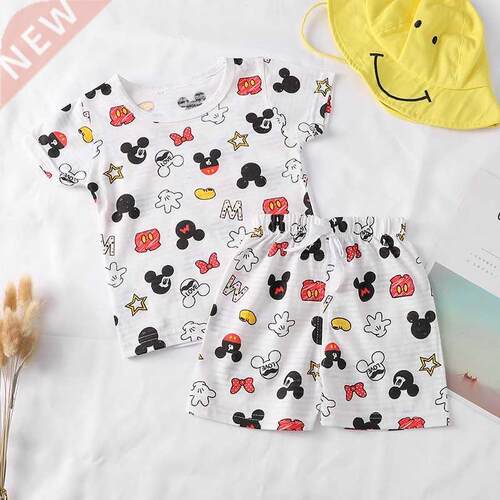 Brand Clothing Kids 2 Pcs/set Mickey T-shirt + Shorts Clothe