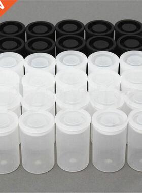 10pcs Plastic Empty Black/White Bottle 35mm Film Cans Canis