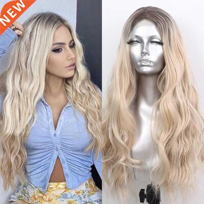 Sivir Synthetic Wigs For Women Middle Part Ombre Blonde Lon