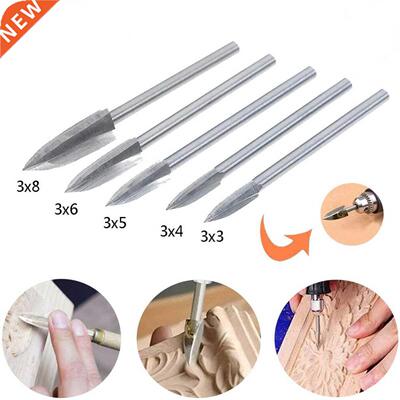 5Pcs/Set Wood Engraving Drill Bits Set Steel Carbide Grindin