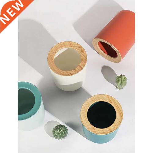 12 L Small Round Plastic Trash Can With Pressure Ring For