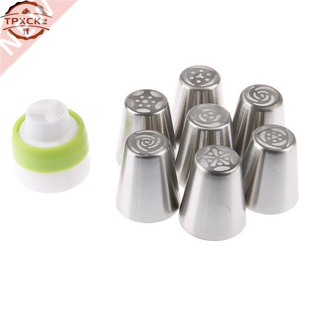 8pcs Cream Pastry Decorating Tips Set Stainless Steel Russia