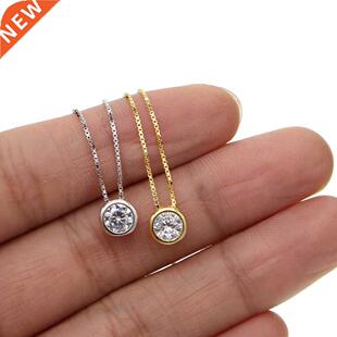 Single Stone Solitaire Cz Cubic Zirconia cate Dainty Box Cha