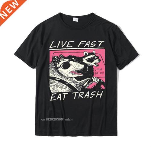 Live Fast! Eat Trash! T-Shirt Design T Shirts Camisas Hombre