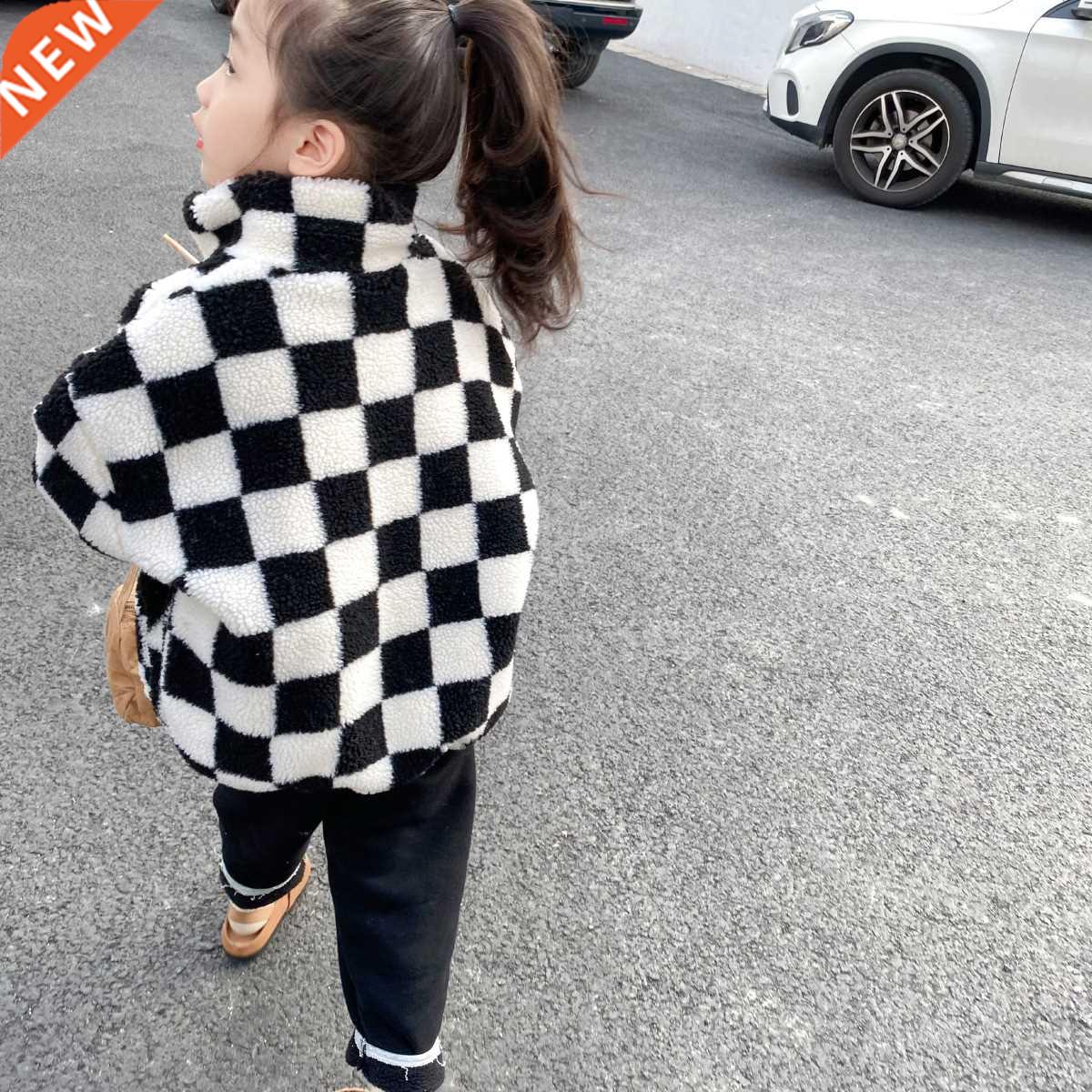 Winter unisex Kids fashion plaid jackets oys girls warm thi图片