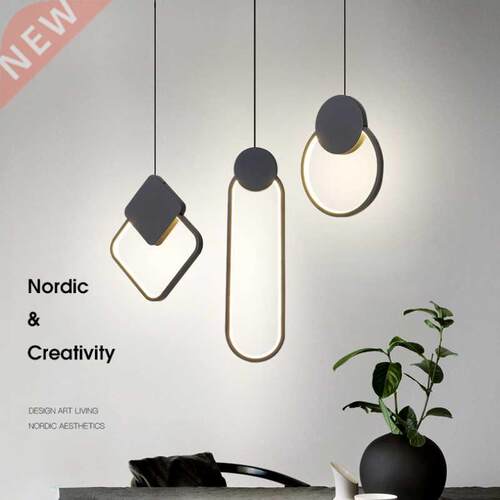 Modern LED Black White Circle Pendant Light Lighting for Bed