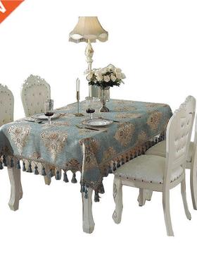 Europe Elegant Floral Table Cloth Tassel Table Runner Table