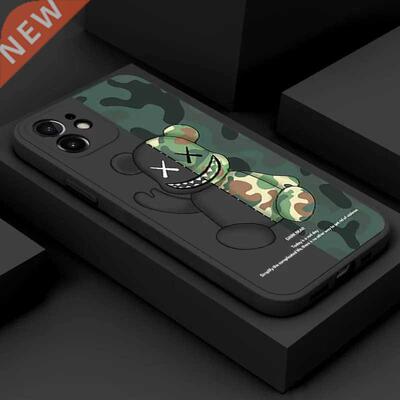 Fashion Side Gloomy Cool Bear Phone Case For iPhone 11 12 1