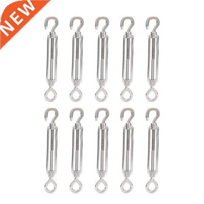10 Pcs M6 304 Stainless Steel Turnbuckle Screw Hook Adjustab