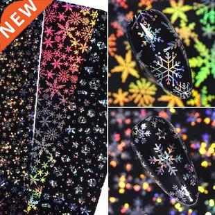 10pcs/pack Christmas Silver Snowflakes Nail Art Foil