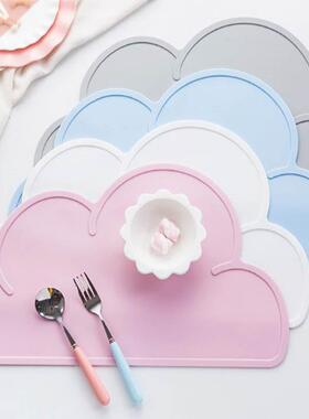 1Pcs Cloud Shape Placemat Kids Plate Mat Waterproof Silicone