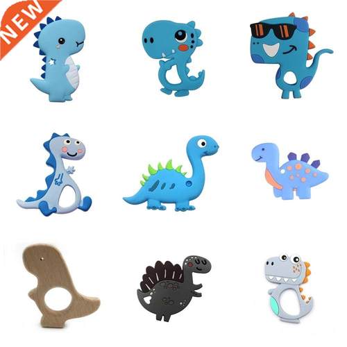 Food Grde Silicone Teethers Crtoon niml Dinosur Shped
