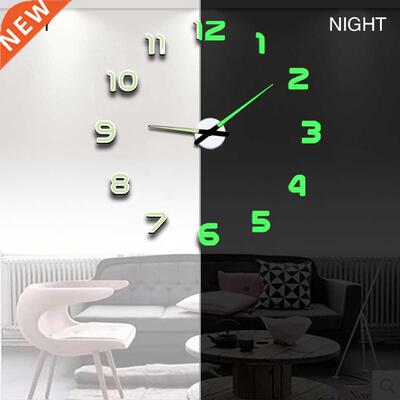 New Luminous Wall Clock Large Watch Horloge 3D DIY Acrylic M