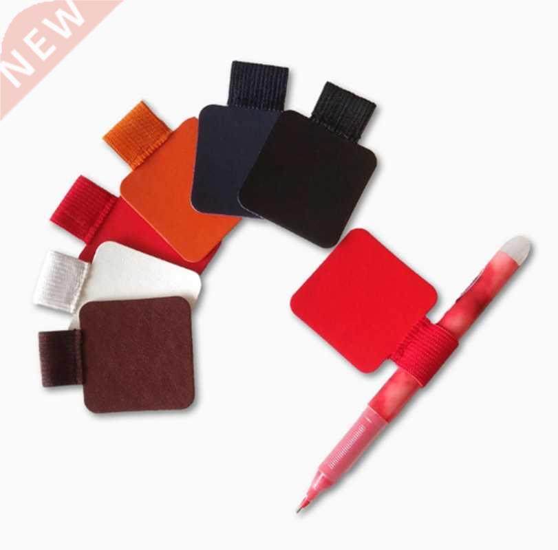 3pcs Self-adhesive Leather Pen Clip Pencil Elastic Loop for