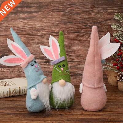 Easter Bunny Gnome Faceless Doll Ornaments Handmade Dwarf