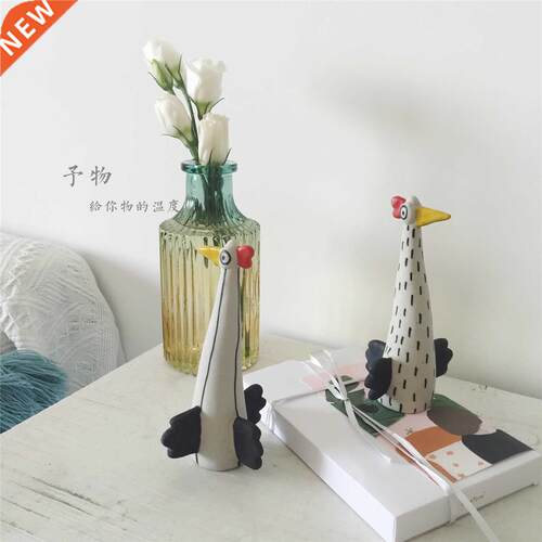 Handmade Ceramic Chicken Couple Decoration Nordic Simple
