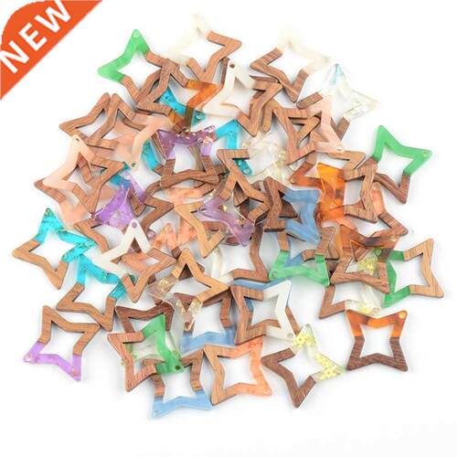 10PCS Star Design Earrings Accessories Natural Woo