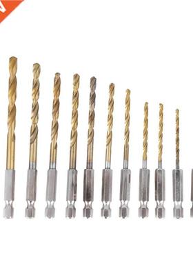 13pcs/set HSS Twist Drill Bits Titanium Coated Hex Shank