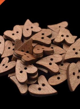 100PCS 20MM Het Shaped Wooden Sewing Buttons Scrapbooking