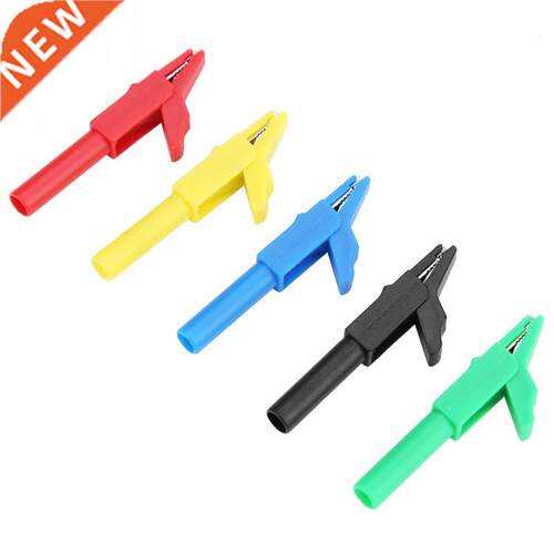 P2007 5 Pcs 4mm Crocodile Clip Fully Insulated Plug-in Allig