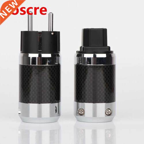 2020 Power plug hight Carbon Fiber Rhodiu Plated Schuko EU