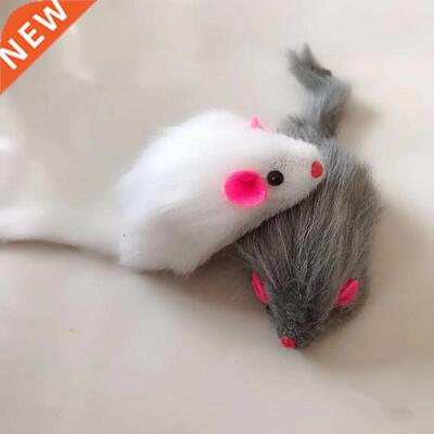 5Pcs False Mouse Cat Pet Toys Cat Long-haired Tail Mice With