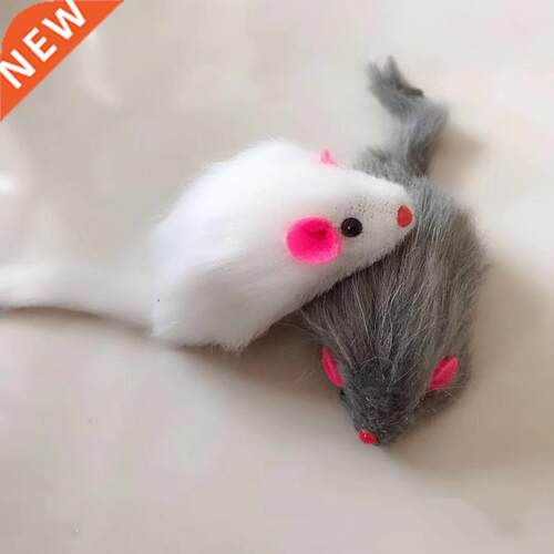 5Pcs False Mouse Cat Pet Toys Cat Long-haired Tail Mice With
