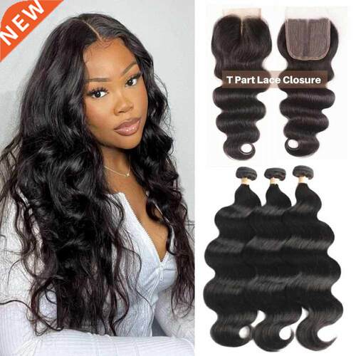 Sapphire Body Wave Bundles With 4X1 T Lace Closure Brazilian