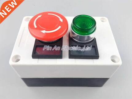 The emergency stop button BOX, 24V green light