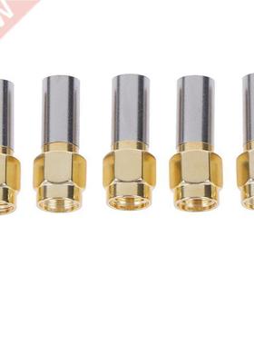 5pcs SMA Male Plug 适用于 RG58 RG142 RG400 LMR195 RG223 RF C