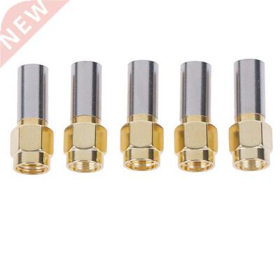 5pcs SMA Male Plug 适用于 RG58 RG142 RG400 LMR195 RG223 RF C