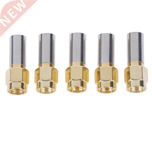 5pcs SMA Male Plug 适用于 RG58 RG142 RG400 LMR195 RG223 RF C