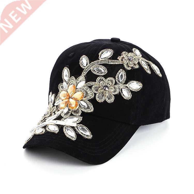 2022 summer cate Women Diamond Flower Baseball Cap Snapback