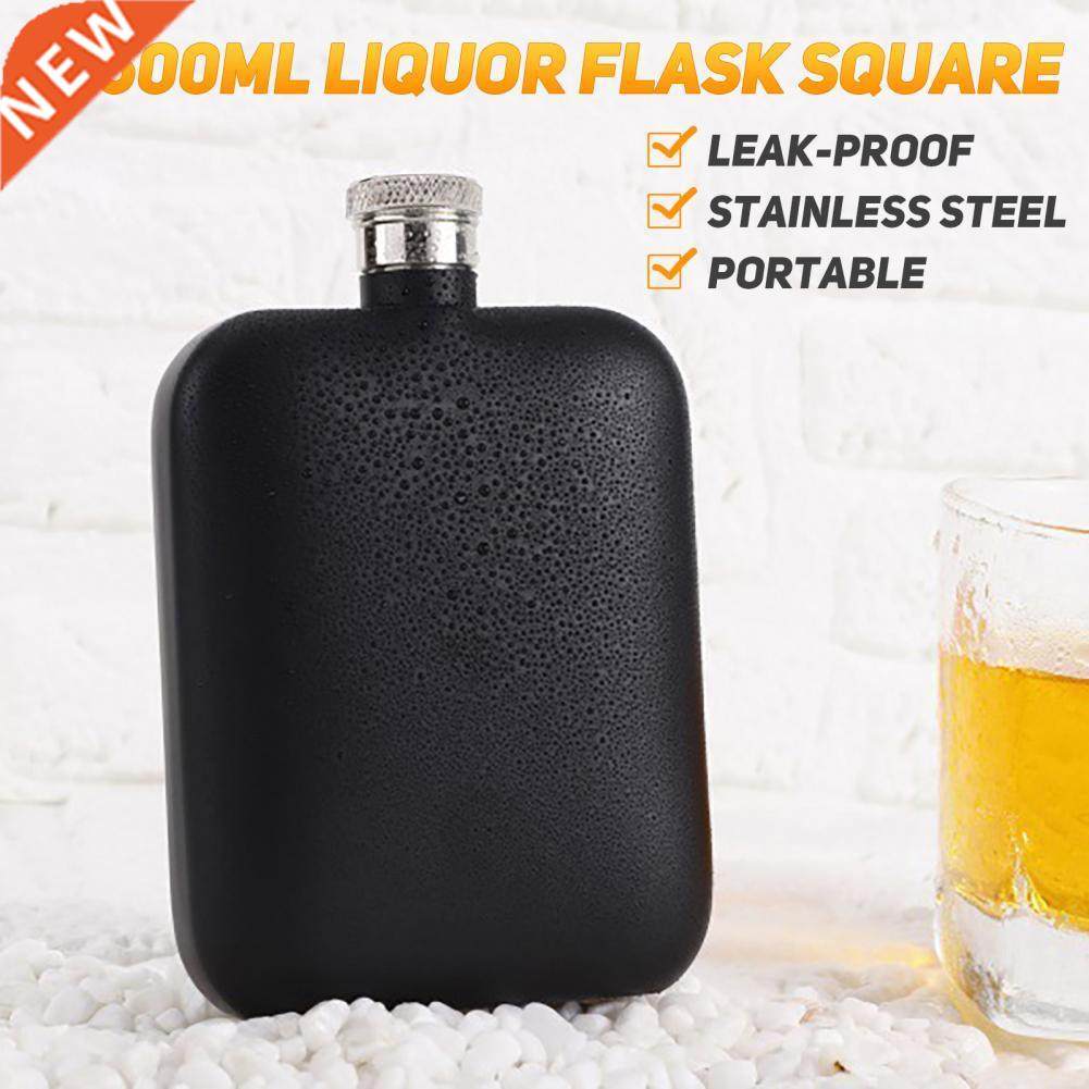 500ML Liquor Flask Square Leak-proof Portable Stainless Stee