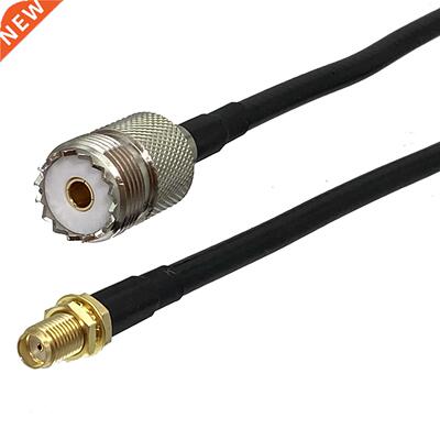1Pcs RG58 UHF SO239 Female Jack to SMA Female Jack Bulkhead
