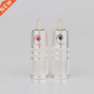Preffair R1702 4pcs Brass Sliver Plated RCA Plug 8mm Cable A