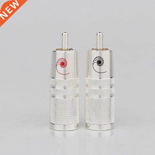 Preffair R1702 4pcs Brass Sliver Plated RCA Plug 8mm Cable A