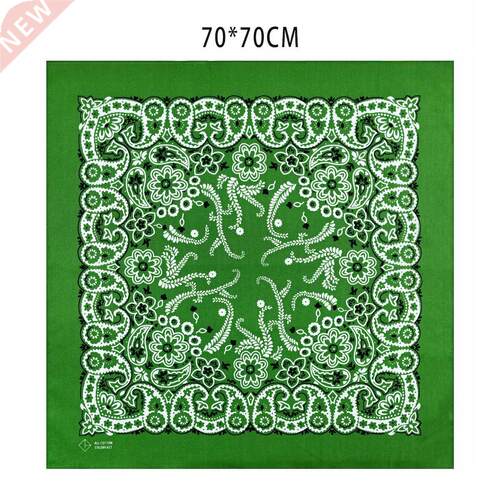 68cm Scarf 100% Cotton Print Paisley Bandana Hair Scarf For