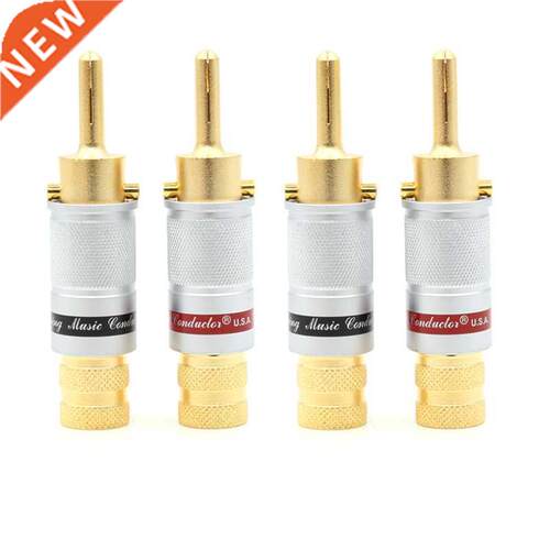 4Pcs CMC Lockable banana plug speaker cable plug hifi Screw