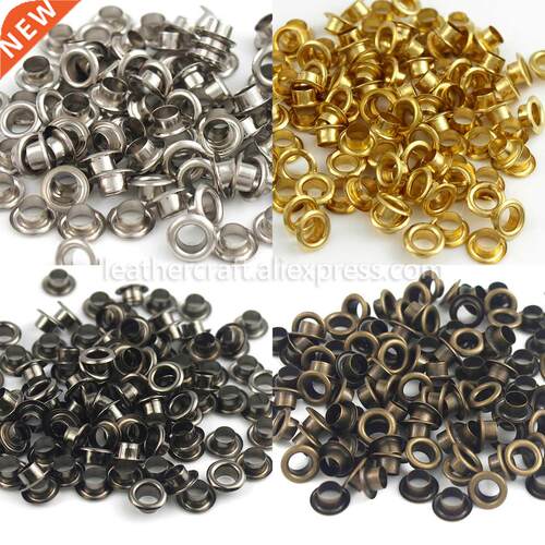 100sets 4mm Brass Eyelet with Washer Leather Craft Repair Gr