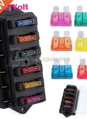 New 12V/24V Car 6 Way Circuit Standard ATO Blade Fuse Box Bl