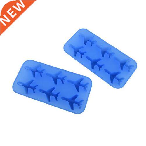 Large Ice Cube Tray Pudding Mold 3D aircraft Silicone 6-Cavi