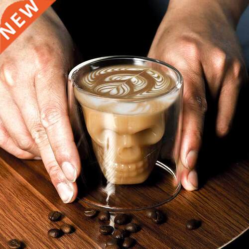 Double-layered Transparent Skull Head Coffee Mug Crystal Gla
