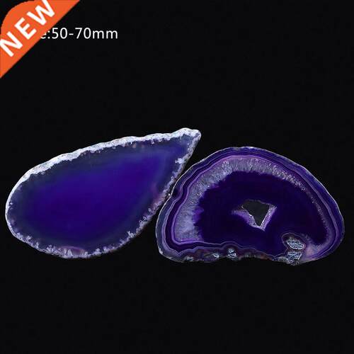 Natural Agate Geode Polished Irregular Crystal Slice Stone