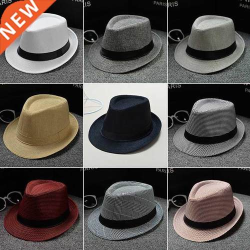 New Fashion Retro Men Fedoras Top Jazz Felt Wide Brim Hat Vi